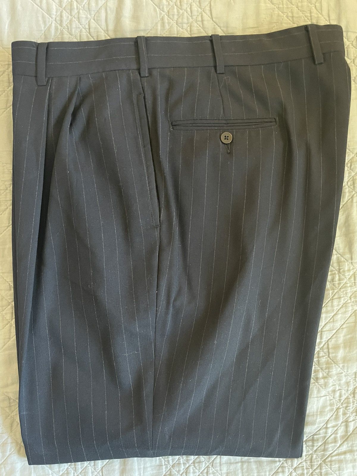 Brooks Brothers Brooksease Pinstripe Wool Suit Size 44R - 10 Thumbnail