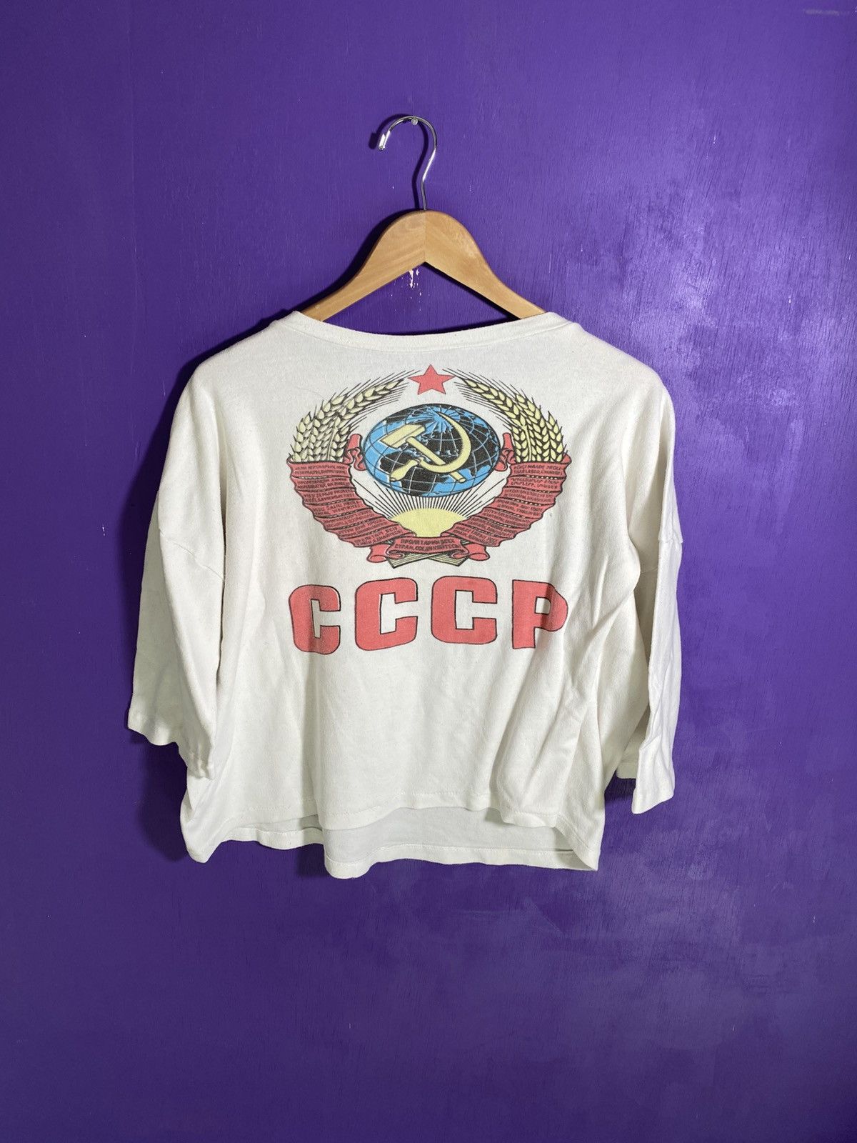 Vintage Vintage 80s Soviet Union/USA peace long-sleeve Size US L / EU 52-54 / 3 - 2 Thumbnail