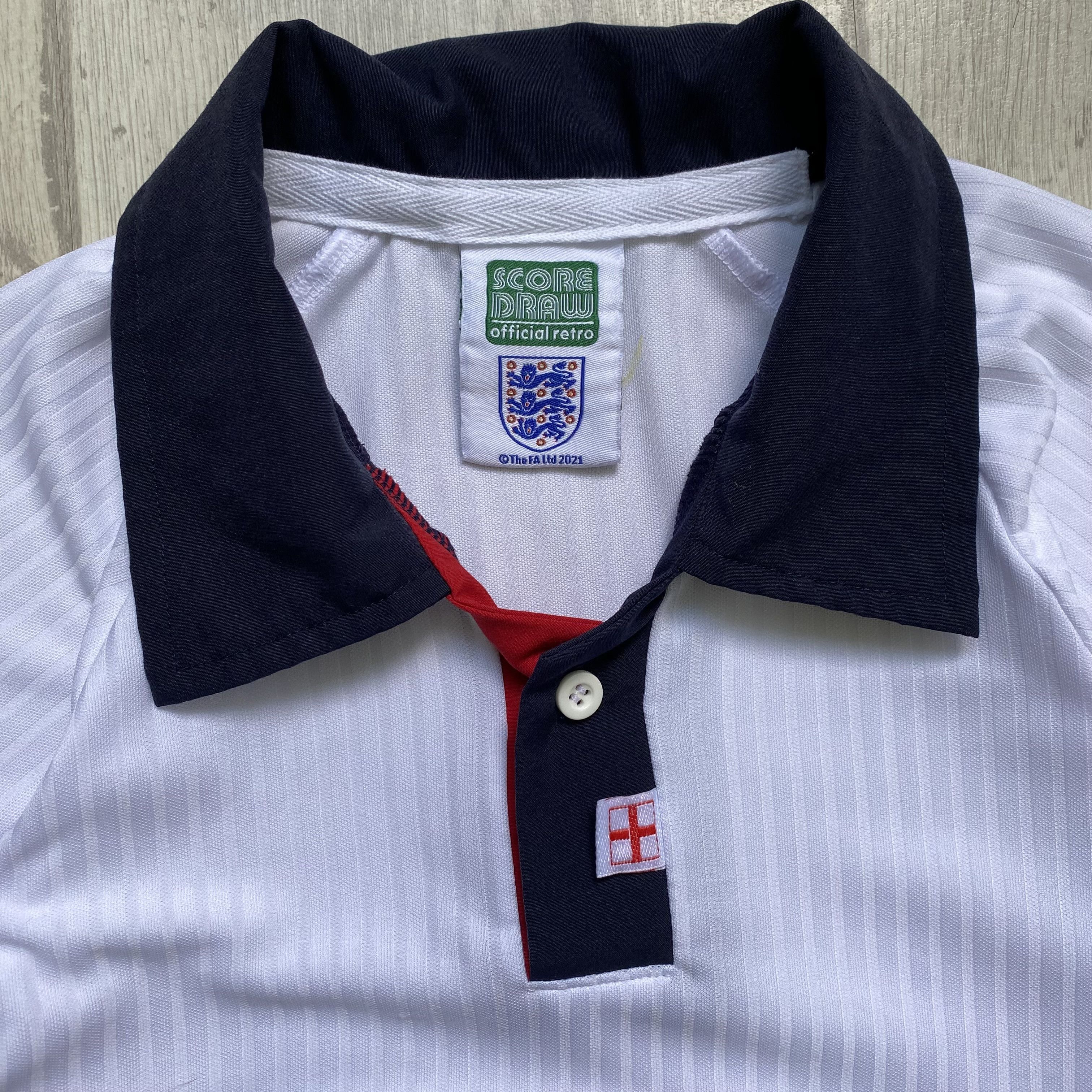 Umbro ⚽️ Retro 1998 England Soccer jersey Score Draw Vintage Size US M / EU 48-50 / 2 - 4 Thumbnail