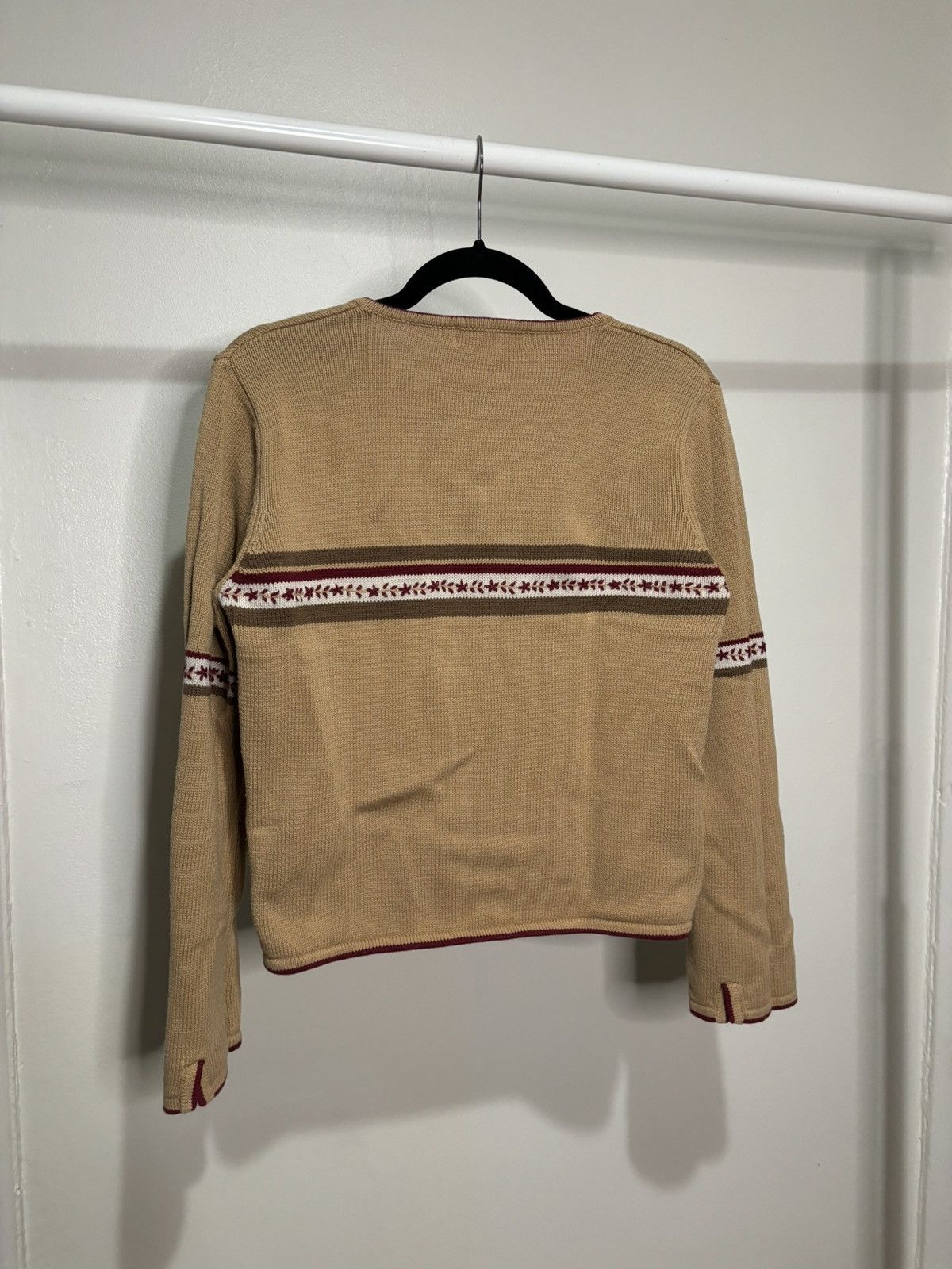 Vintage Vintage 1990s Patterned Tan Sweater Size L / US 10 / IT 46 - 6 Thumbnail