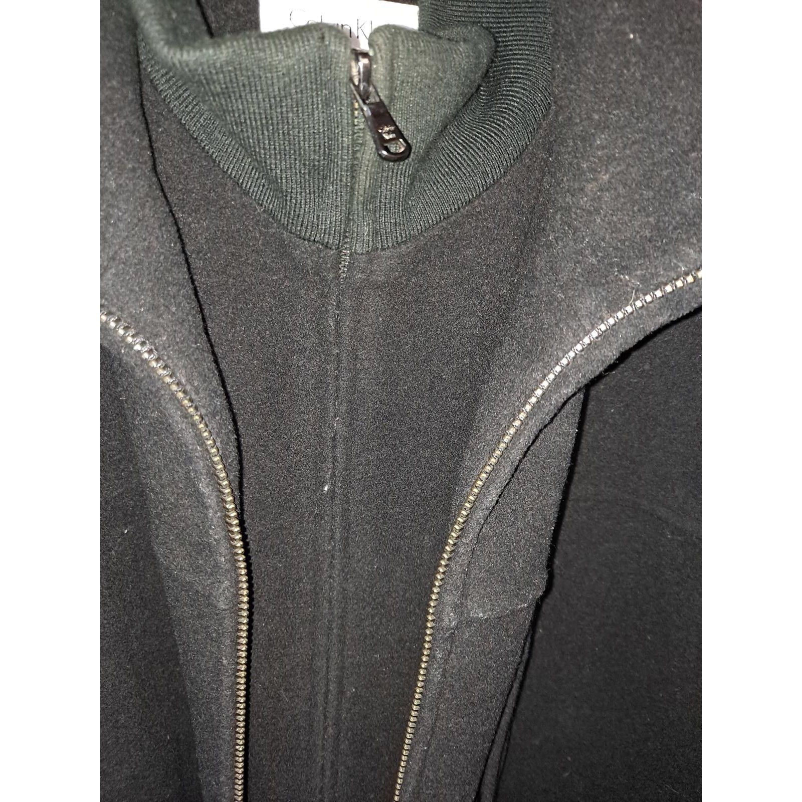 Calvin Klein Calvin Klein Overcoat Wool Blend Black with 2 Front 2 Zipper Size US XL / EU 56 / 4 - 5 Thumbnail
