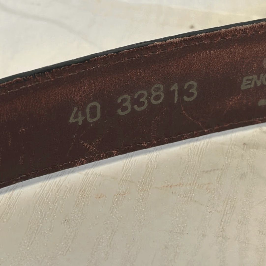 Brighton Brighton Belt Mens 40 Brown Solid Brass Buckle Leather English Calf Size 40 - 5 Thumbnail