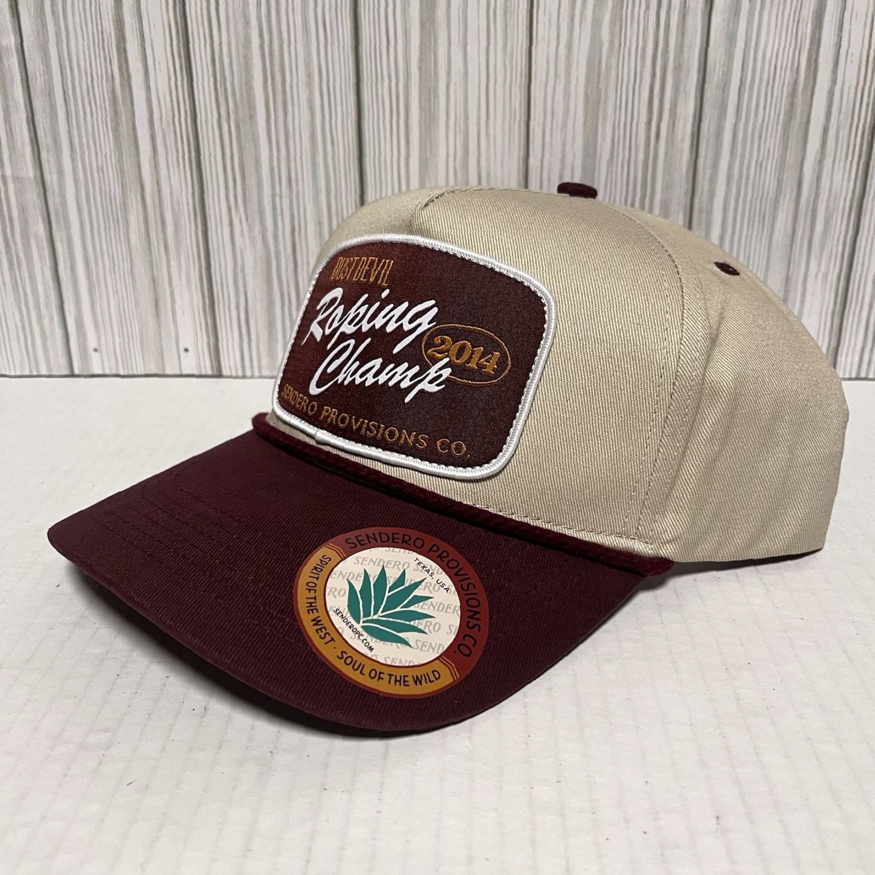 Vintage Sendero Provisions Hat Snapback Casual Men One Size Brown Cotton Polyester Knit Dust Devil Roping Champ Rope Trucker Adjustable Breathable Vintage: No Size ONE SIZE - 2 Thumbnail