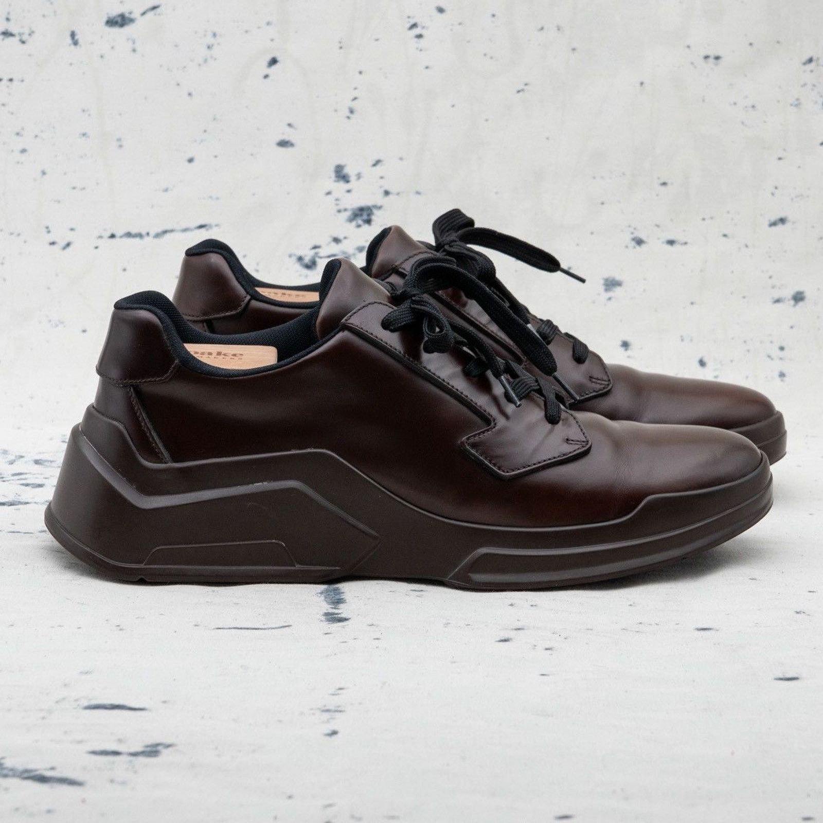 Prada Iconic prada milano dark brown chunky sole leather sneakers Size US 8.5 / EU 41-42 - 3 Thumbnail