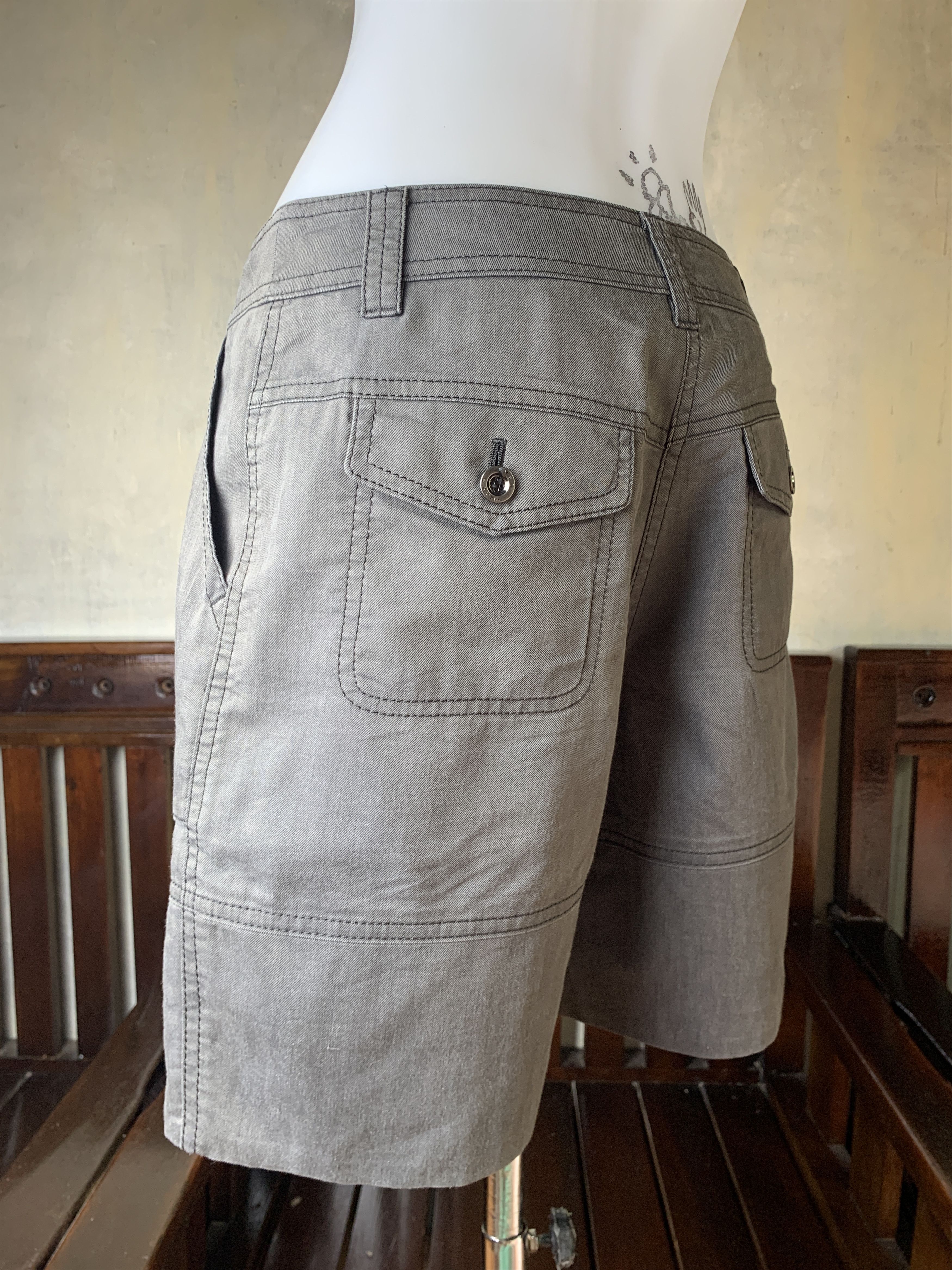 Krizia Evex by Krizia Charcoal Fatigue Shorts (28) Size 28" / US 6 / IT 42 - 3 Thumbnail