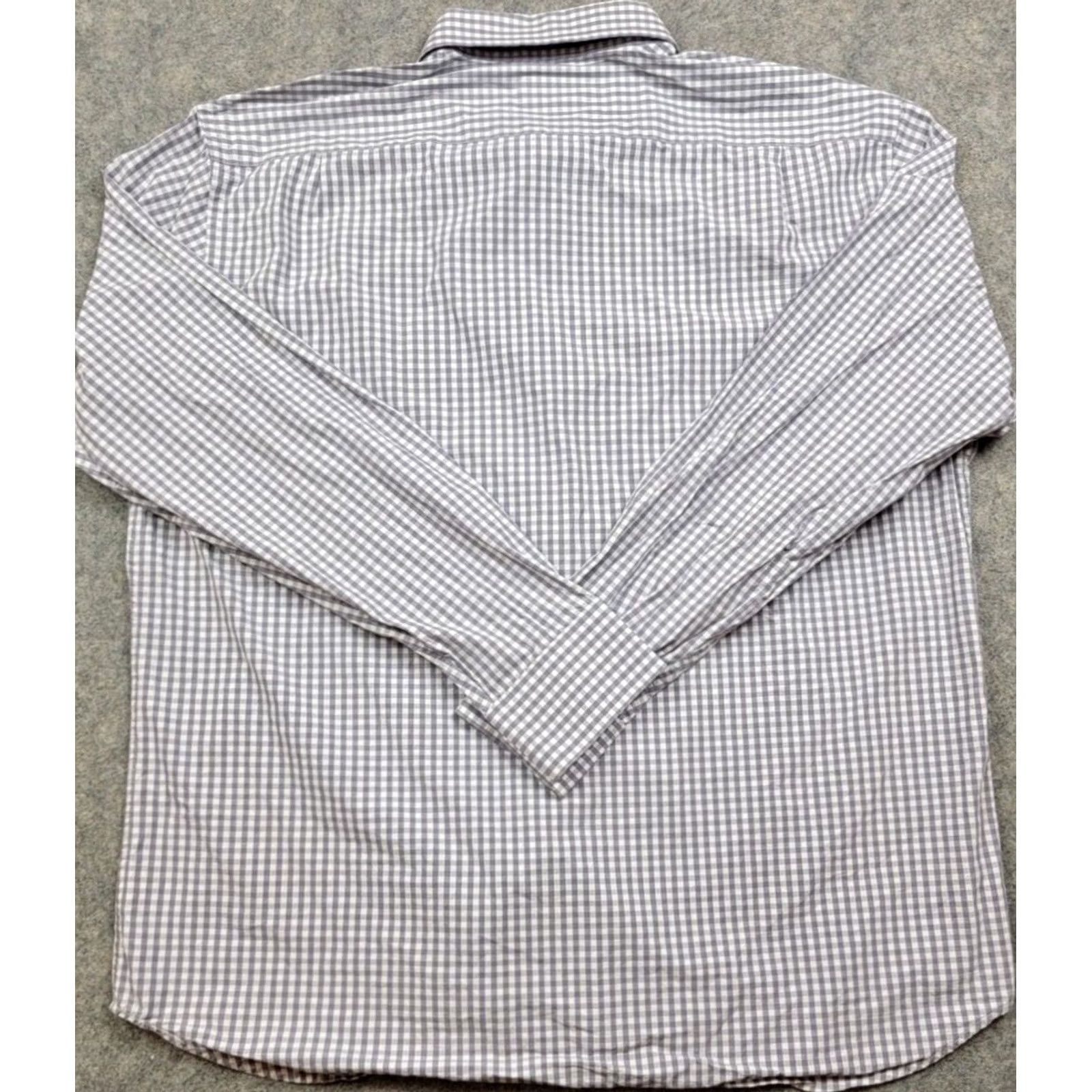UNTUCKit UNTUCKit Shirt Mens 2XL Purple White Gingham Long Sleeve Button Down 100% Cotton Size US XXL / EU 58 / 5 - 4 Thumbnail