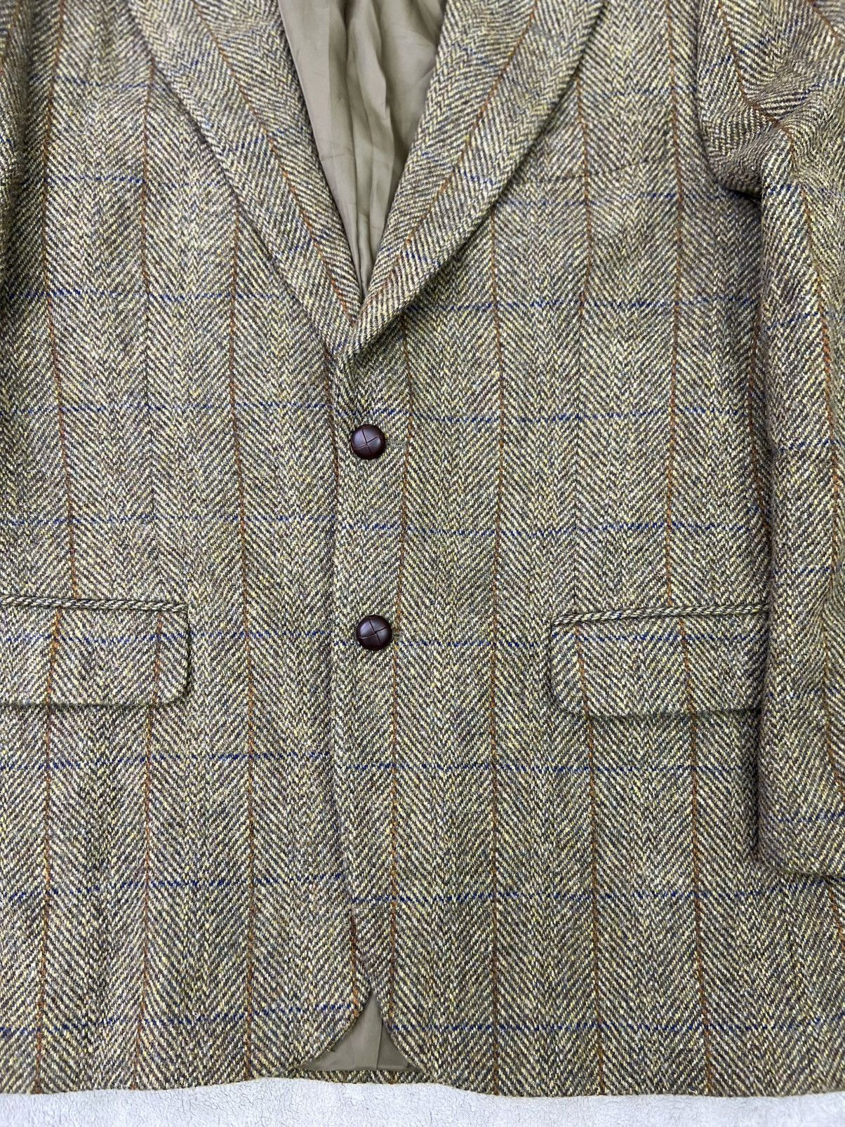 Harris Tweed Vintage Harris Tweed Wool Blazer 42R Olive Herringbone Size 42R - 3 Thumbnail