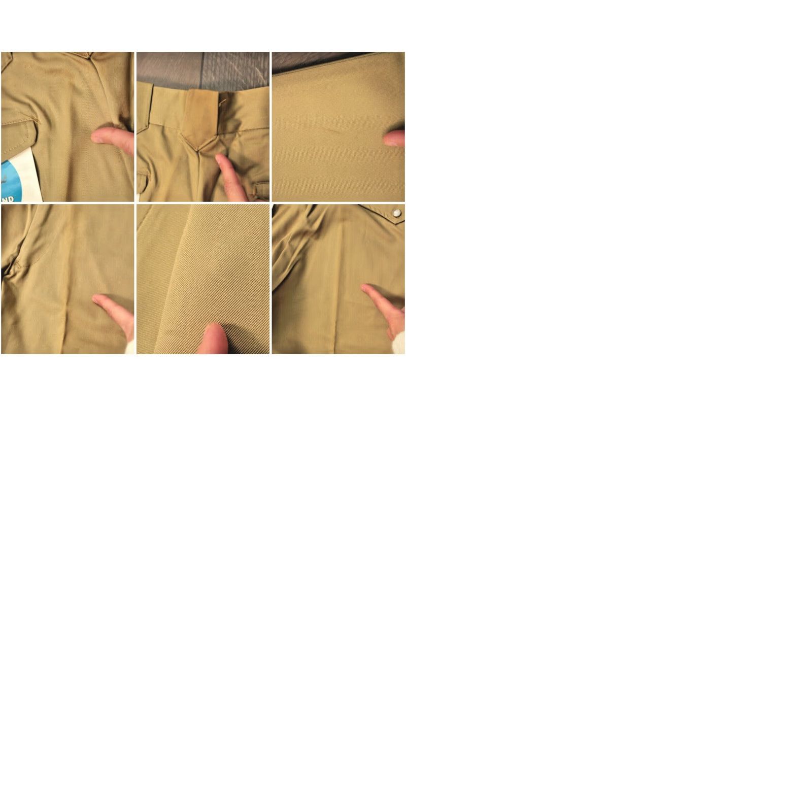 Vintage VINTAGE Mens Stephens Western Slacks 28x34 Dark Khaki 1960s Flare Leg Cotton Size US 28 / EU 44 - 9 Thumbnail
