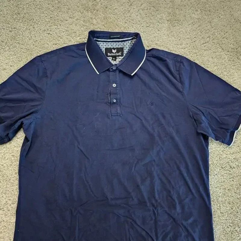 Other Buttercloth Icy Cotton Polo Mens Navy Blue Extra Large XL Size US XL / EU 56 / 4 - 1 Thumbnail
