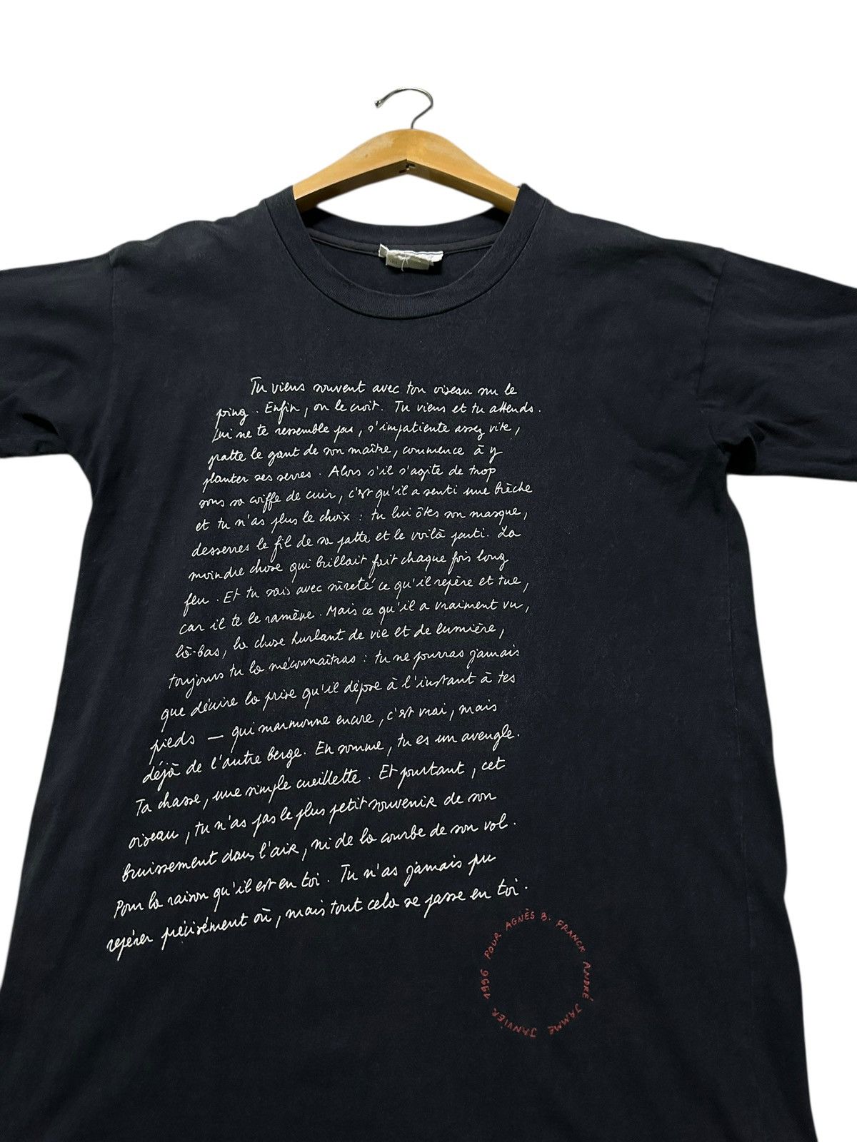 agnes b. Vintage 1996 Agnes B pour France Andre Jamme Janvier tshirt Size US S / EU 44-46 / 1 - 4 Thumbnail