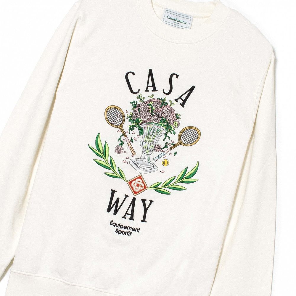 Casablanca o1mle0326 Embroidered Sweatshirt Casa Way in Off-White Size US S / EU 44-46 / 1 - 2 Thumbnail
