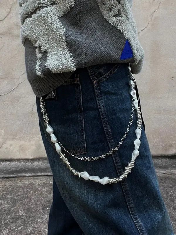Jewelry Pearl Double Layered Wallet Chain Size ONE SIZE - 1 Thumbnail