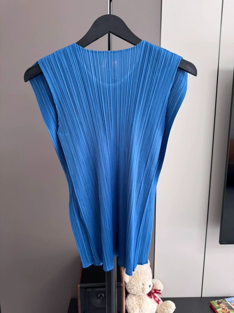 Issey Miyake Issey Miyake Blue pleated vest Size L / US 10 / IT 46 - 2 Thumbnail