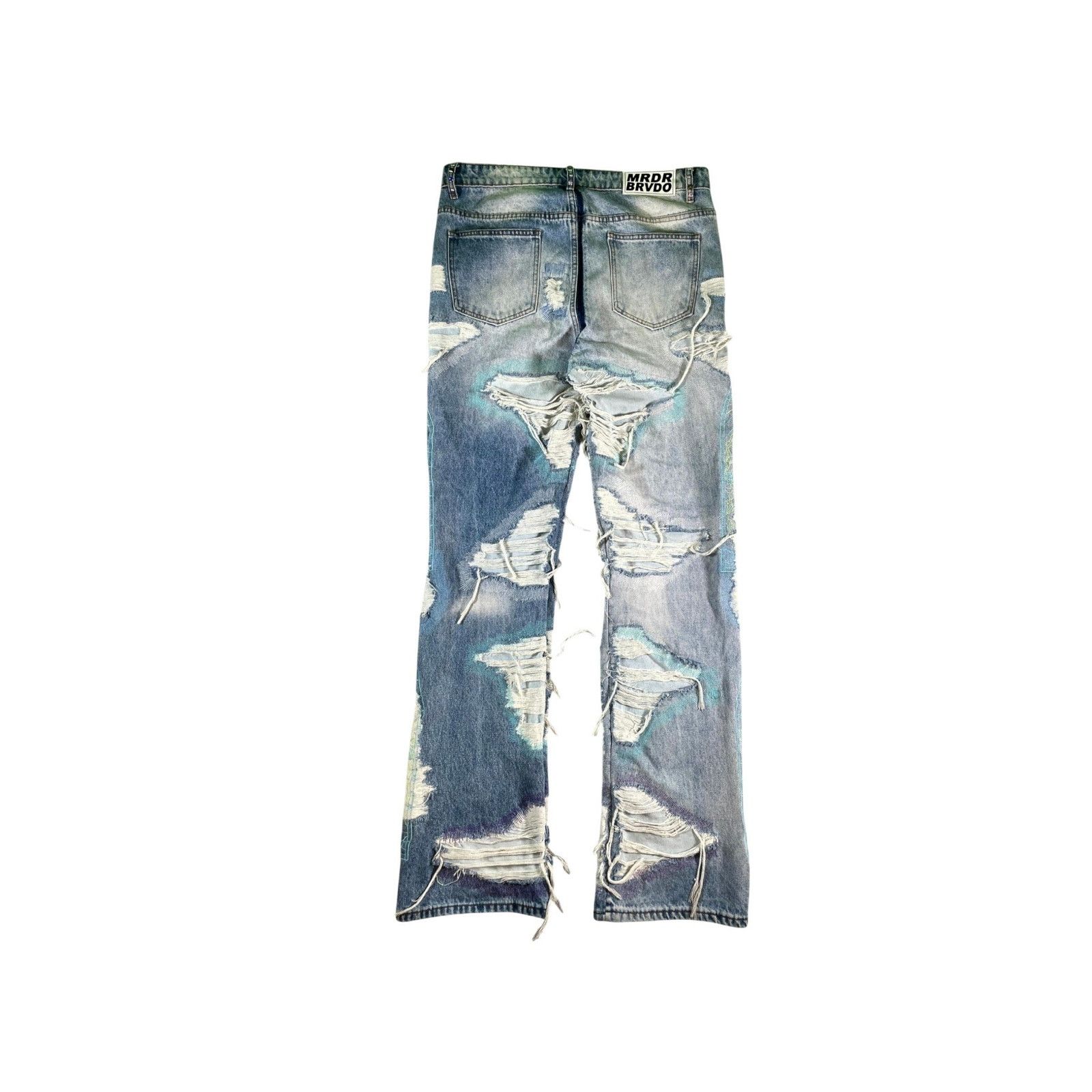 Who Decides War Who Decides War Studded Light Wash & Multicolor Jeans Size US 34 / EU 50 - 2 Thumbnail