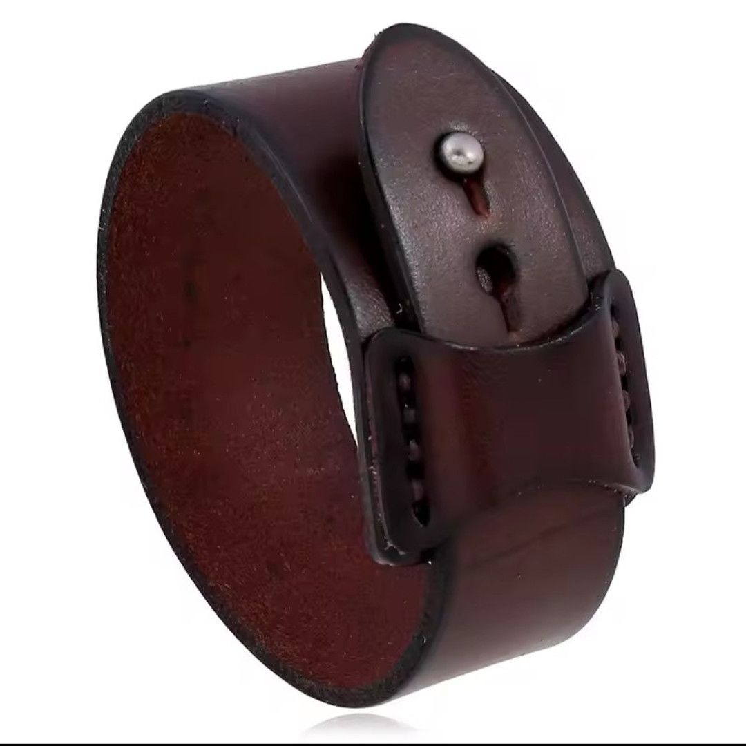 Japanese Brand Leather Wristband Size ONE SIZE - 4 Thumbnail