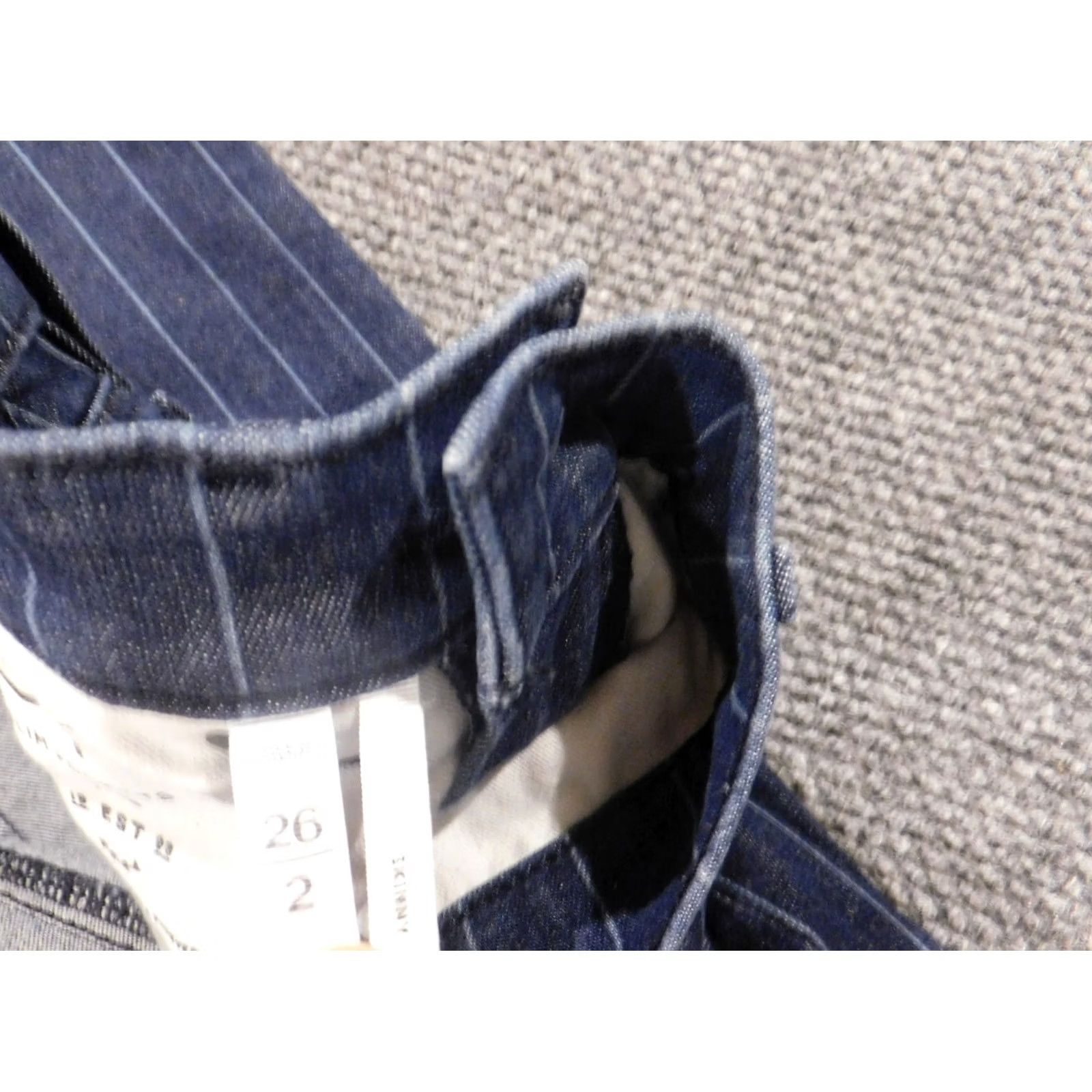 Loft Ann Taylor LOFT Jeans Denim Skinny 2 Blue Womens Striped Stretch Regular 28in Zip Pockets Size 30" / US 8 / IT 44 - 5 Thumbnail