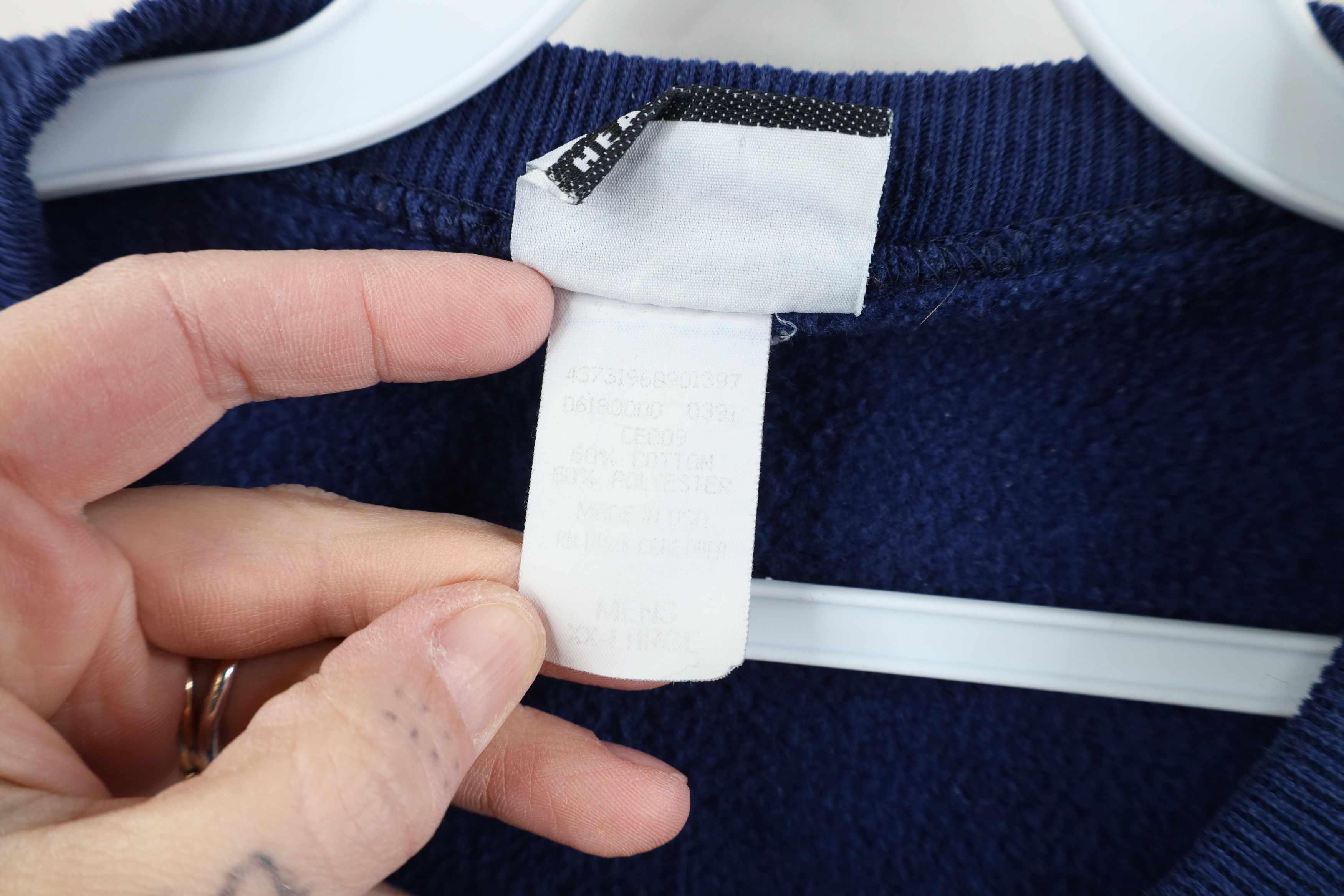 Vintage Vintage 90s Streetwear Blank Heavyweight Sweatshirt Blue USA Size US XXL / EU 58 / 5 - 6 Thumbnail