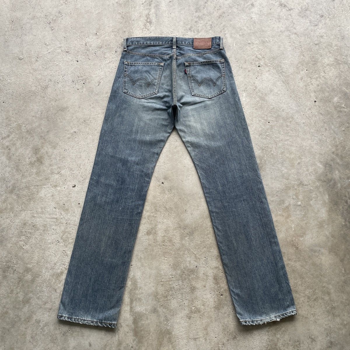 Edwin × Japanese Brand × Jean Vintage Edwin 503 Regular Distressed Jeans Faded Denim Pants Size US 33 - 11 Thumbnail