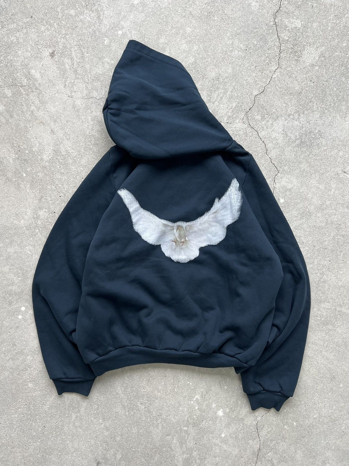 image of Balenciaga x Gap Yeezy Gap Dove Shrunken Hoodie in Blue, Men's (Size Small)