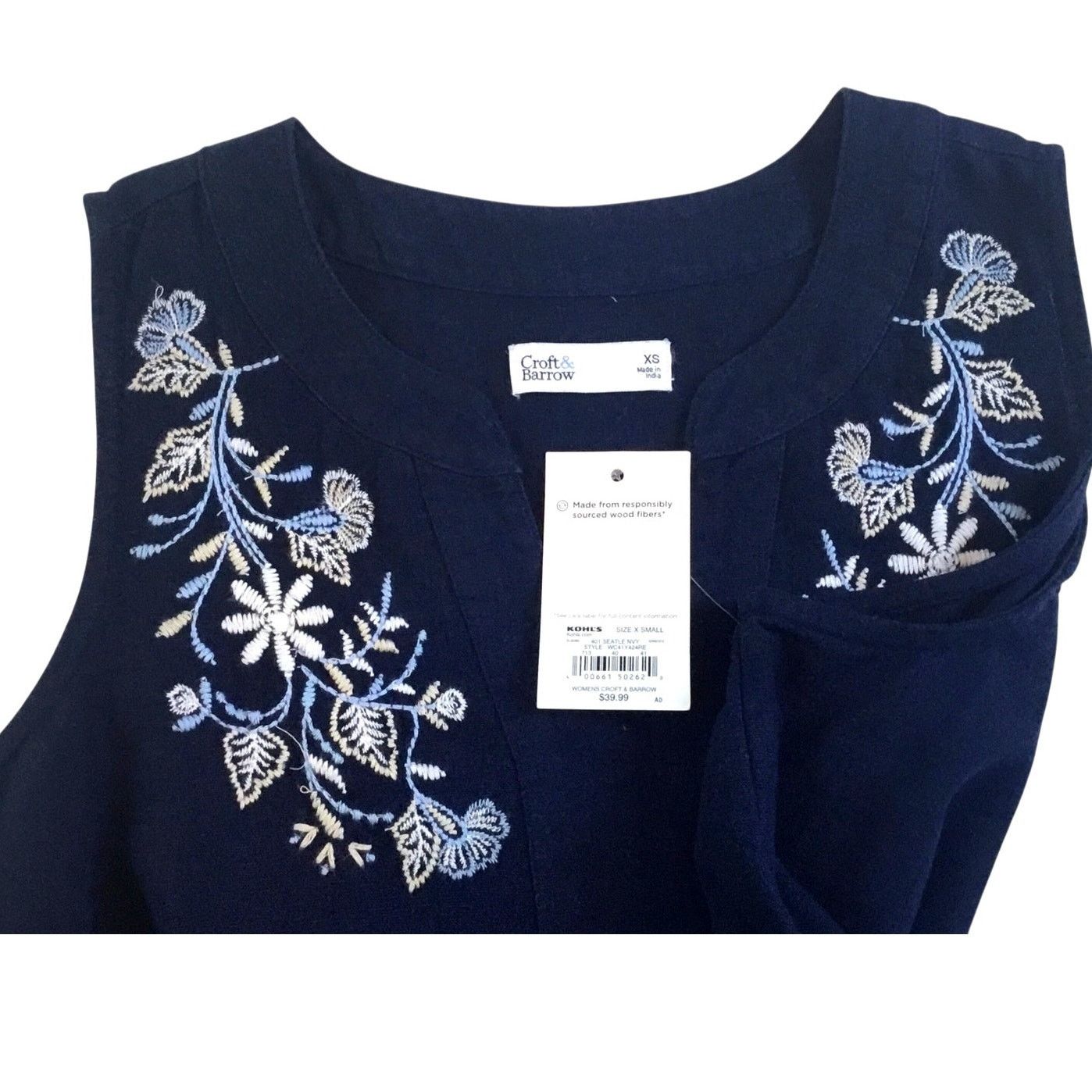 Croft & Barrow Croft & Barrow Shift Dress X-S NWT Embroidery Y-Neck $39.99 Size XS / US 0-2 / IT 36-38 - 4 Thumbnail