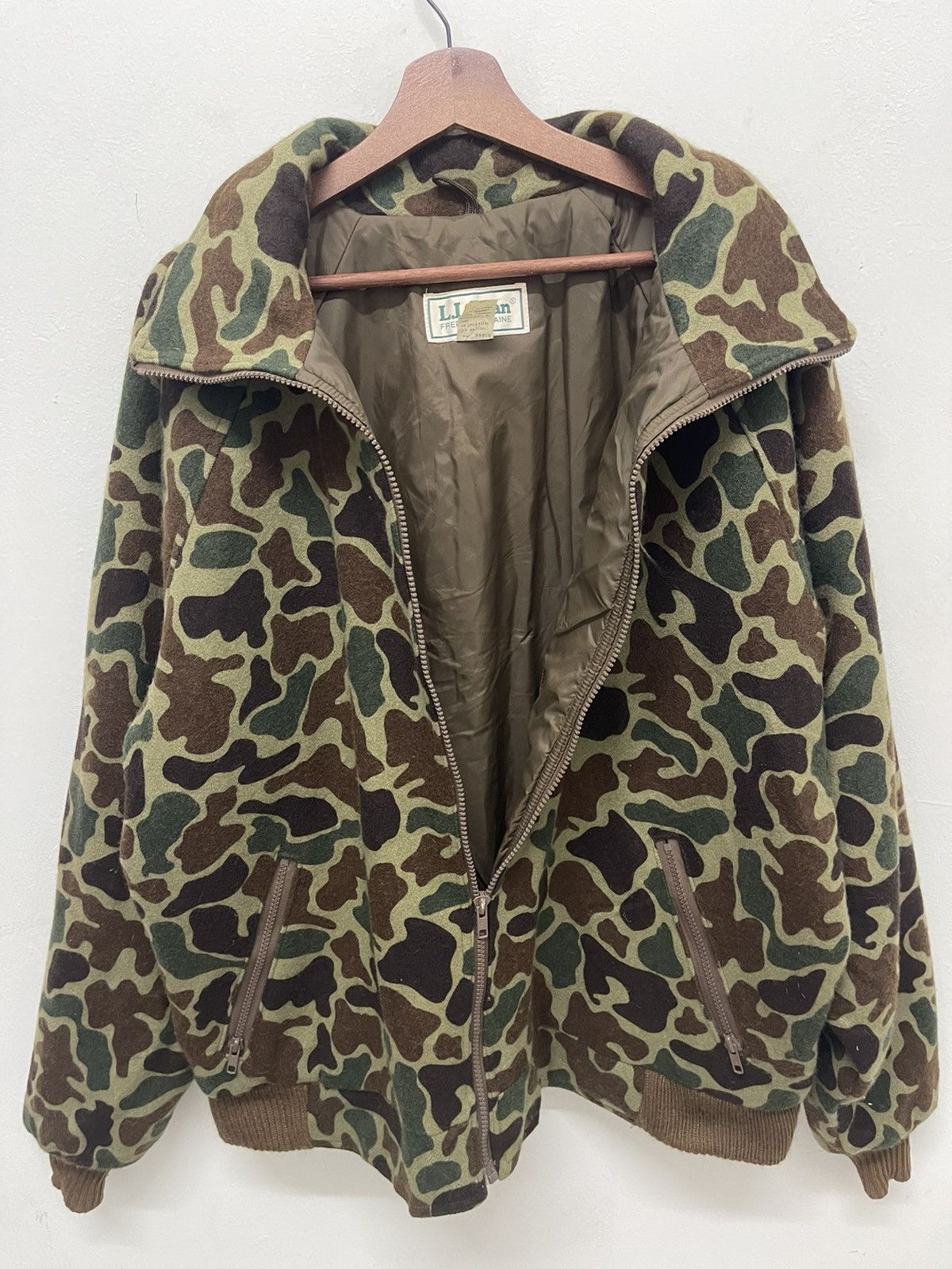 L.L. Bean VINTAGE 80’s LL BEAN DUCK CAMOUFLAGE WOOL Made in USA Size US XL / EU 56 / 4 - 3 Thumbnail