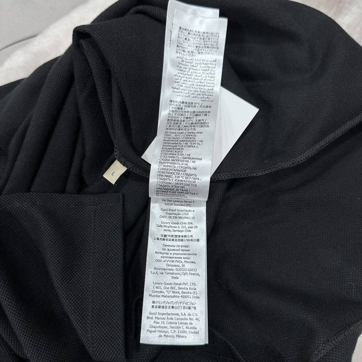 Gucci GUCCI BLACK INTERLOCKING GG POCKET POLO SIZE LARGE Size US L / EU 52-54 / 3 - 7 Thumbnail