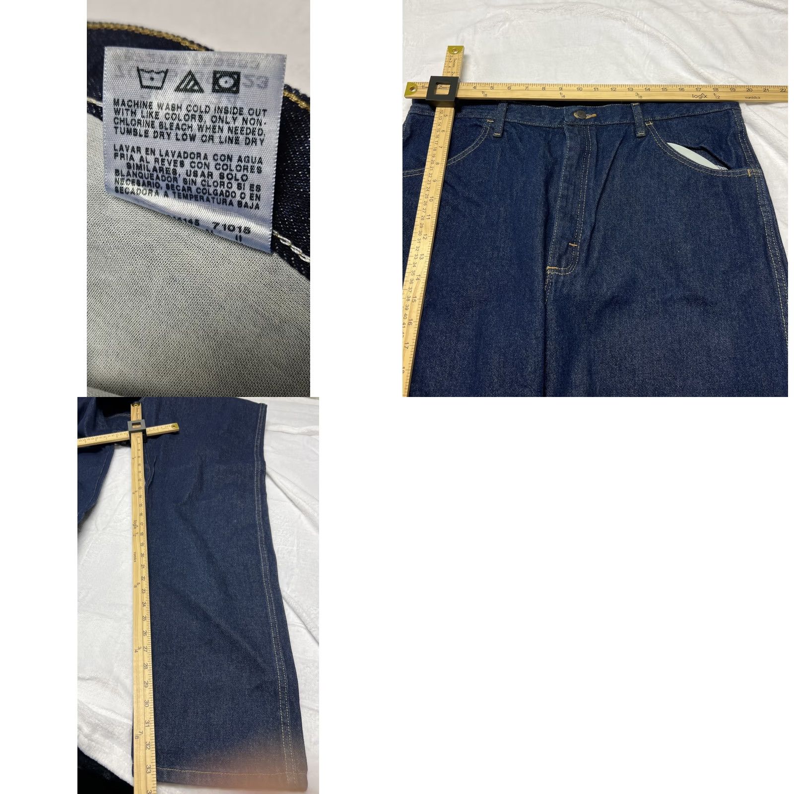 Denime Rustler Jeans Mens 38x34 Blue Regular Fit Straight Leg Denim NWT Size US 38 / EU 54 - 8 Thumbnail
