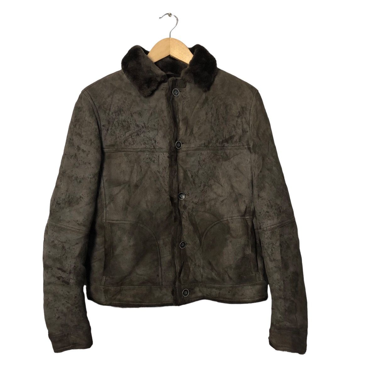 image of Italian Designers x Mink Fur Coat Vintage Emmeti Di Franco Button Ups Soft Fur Leather Jacket in Br