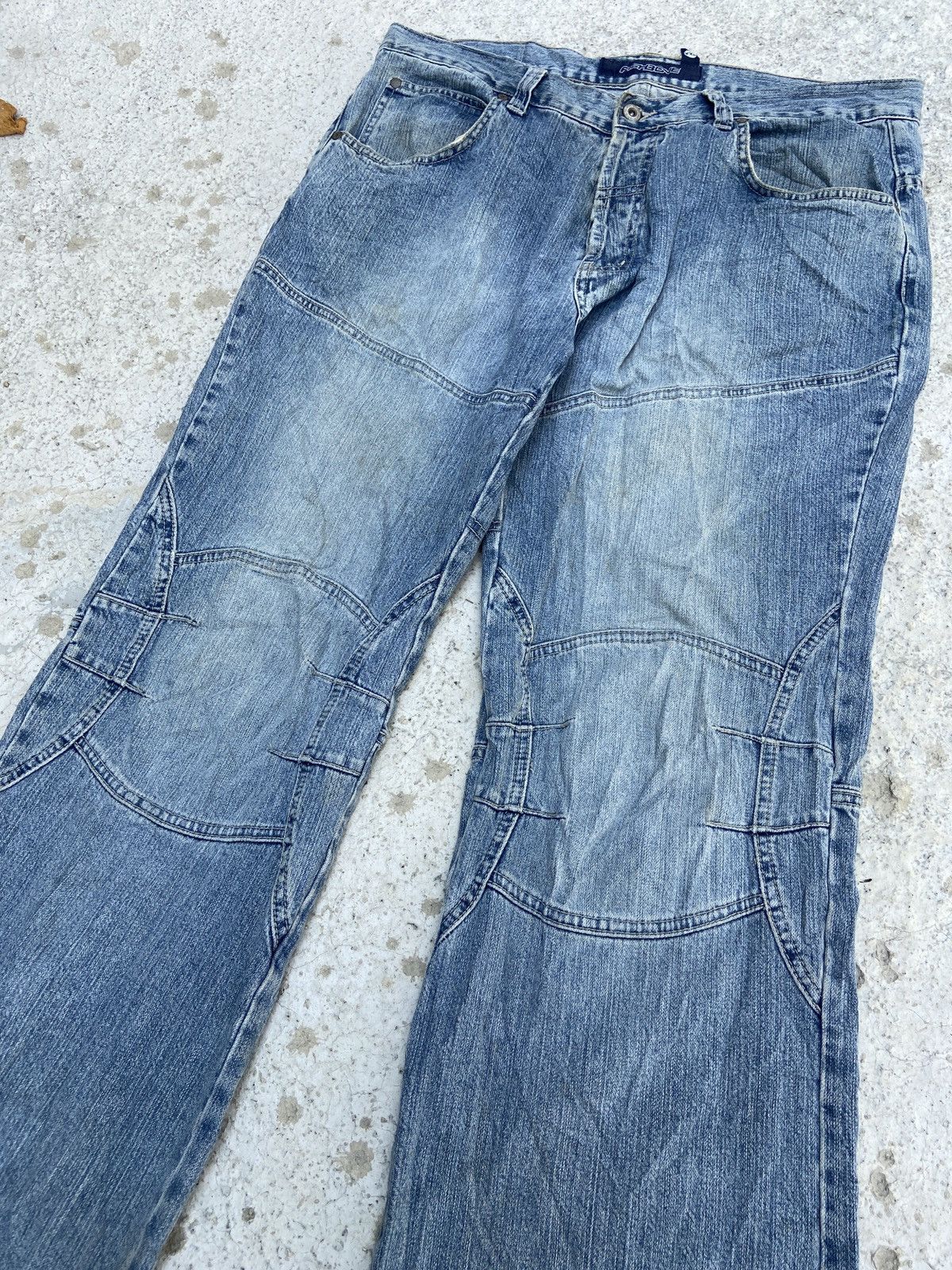 Hysteric Glamour × Japanese Brand × Vintage Flare Baggy Fishbone Denim Size US 37 - 15 Thumbnail
