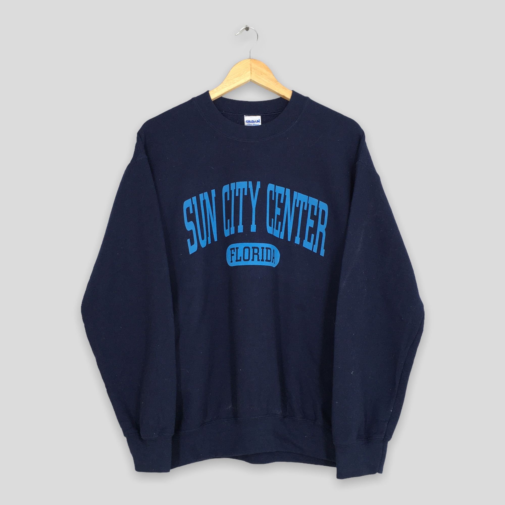 Gildan × Vintage Vintage Sun City Center Florida Blue Sweatshirt Medium Size US M / EU 48-50 / 2 - 1 Thumbnail