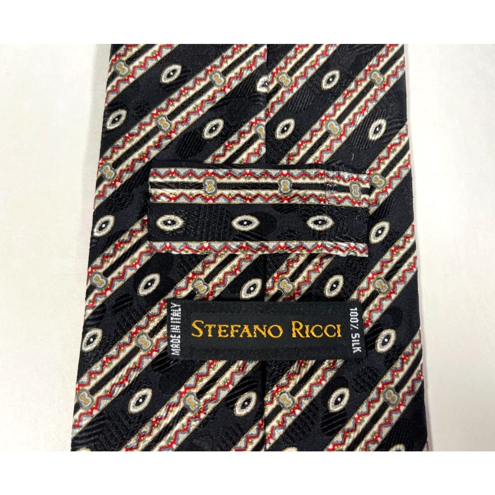 Stefano Ricci VINTAGE Stefano Ricci Silk Tie Striped Geometric Made in Italy Size ONE SIZE - 7 Thumbnail