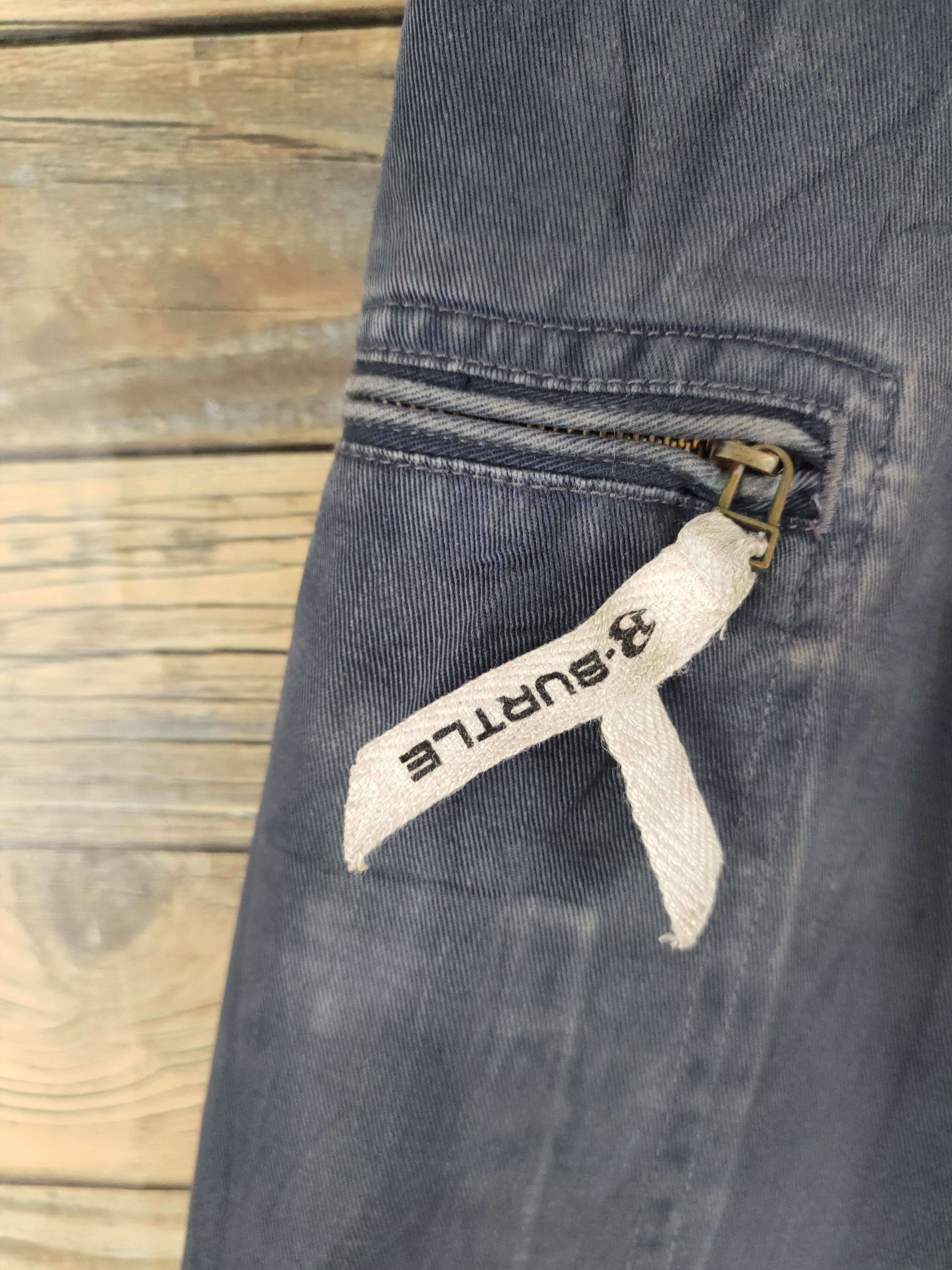 Japanese Brand Burtle Navy Faded Multipocket Tactical Cargo Pants #W2206 Size US 30 / EU 46 - 3 Thumbnail