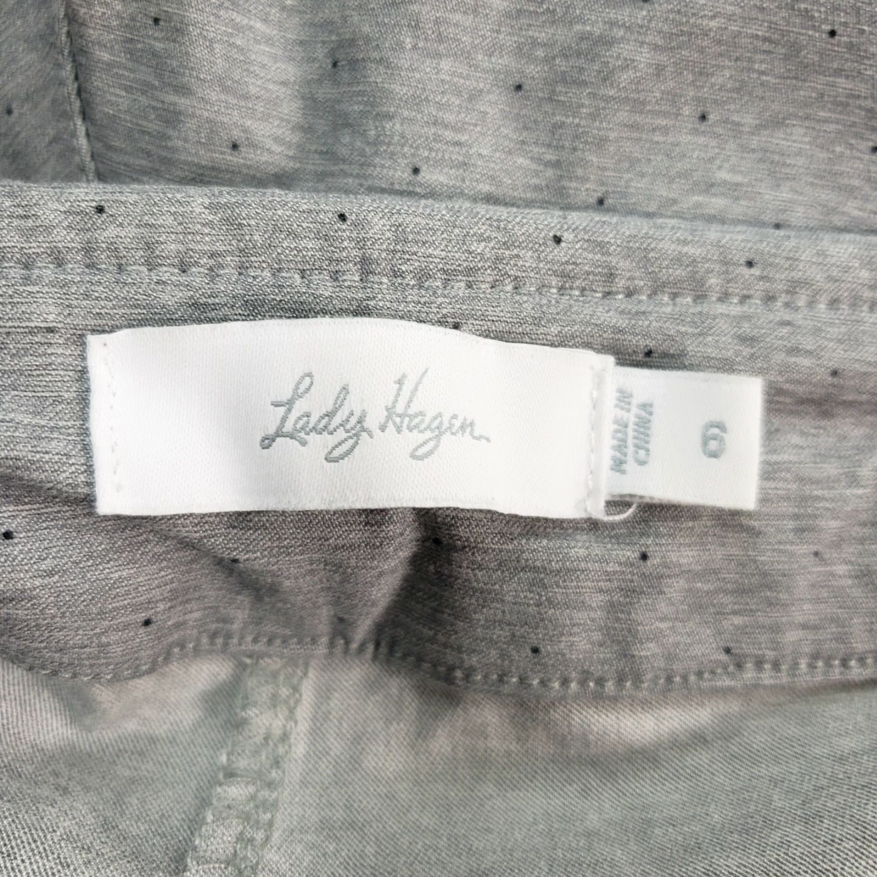 Vintage Lady Hagan Womens Pants Cropped Mid Rise Size 6 Gray Black Micro Dot Pull On Nov 10 2024 Size 28" / US 6 / IT 42 - 6 Thumbnail