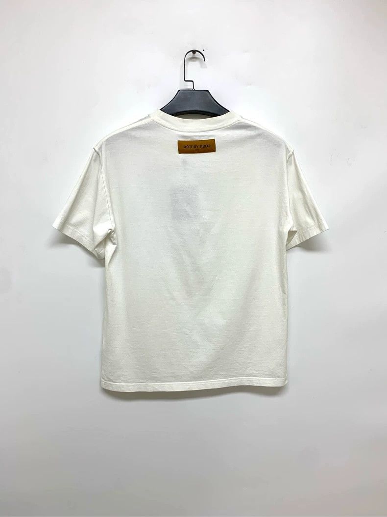 Louis Vuitton Louis Vuitton White Lianliankan Embroidered Short Sleeve T Size US M / EU 48-50 / 2 - 2 Thumbnail