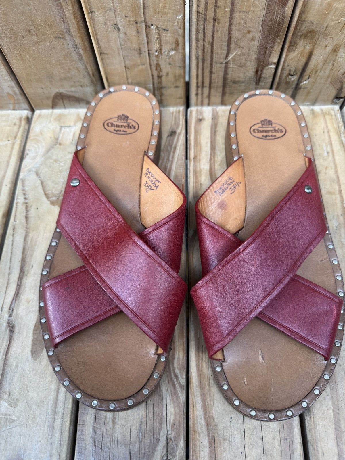 Church's Church’s women’s red strappy slip on sandals EUR 37.5 UK 5.5 Size US 7.5 / IT 37.5 - 2 Thumbnail