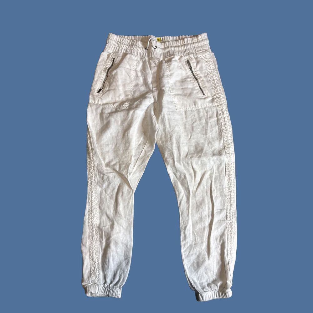 Athleta Athleta Jogger Pants Womens 6 White Cabo Linen Elastic Waist Cuffed Hem Pockets Size 28" / US 6 / IT 42 - 1 Thumbnail