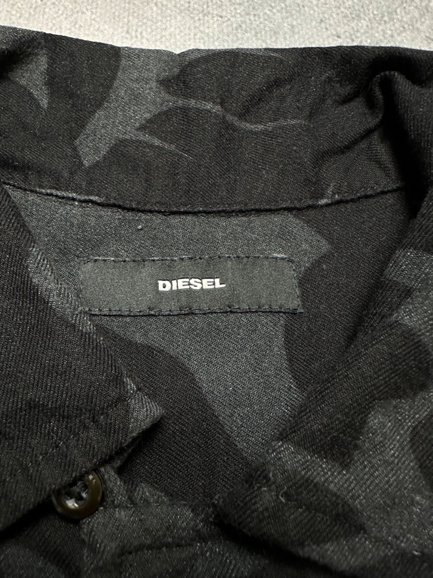 Diesel Diesel Black Leaf Pattern Short Sleeve Button-Up Viscose y2k Size US XL / EU 56 / 4 - 4 Thumbnail