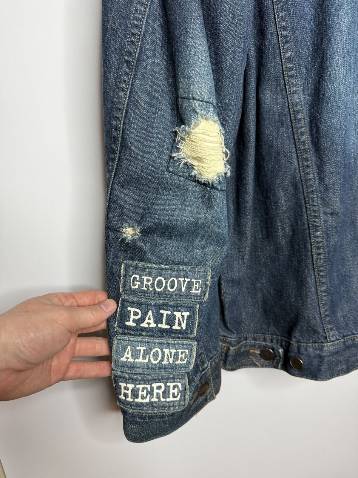 Number (N)ine Number Nine SS02 Modern Age Poem Denim Jacket Size US L / EU 52-54 / 3 - 7 Thumbnail