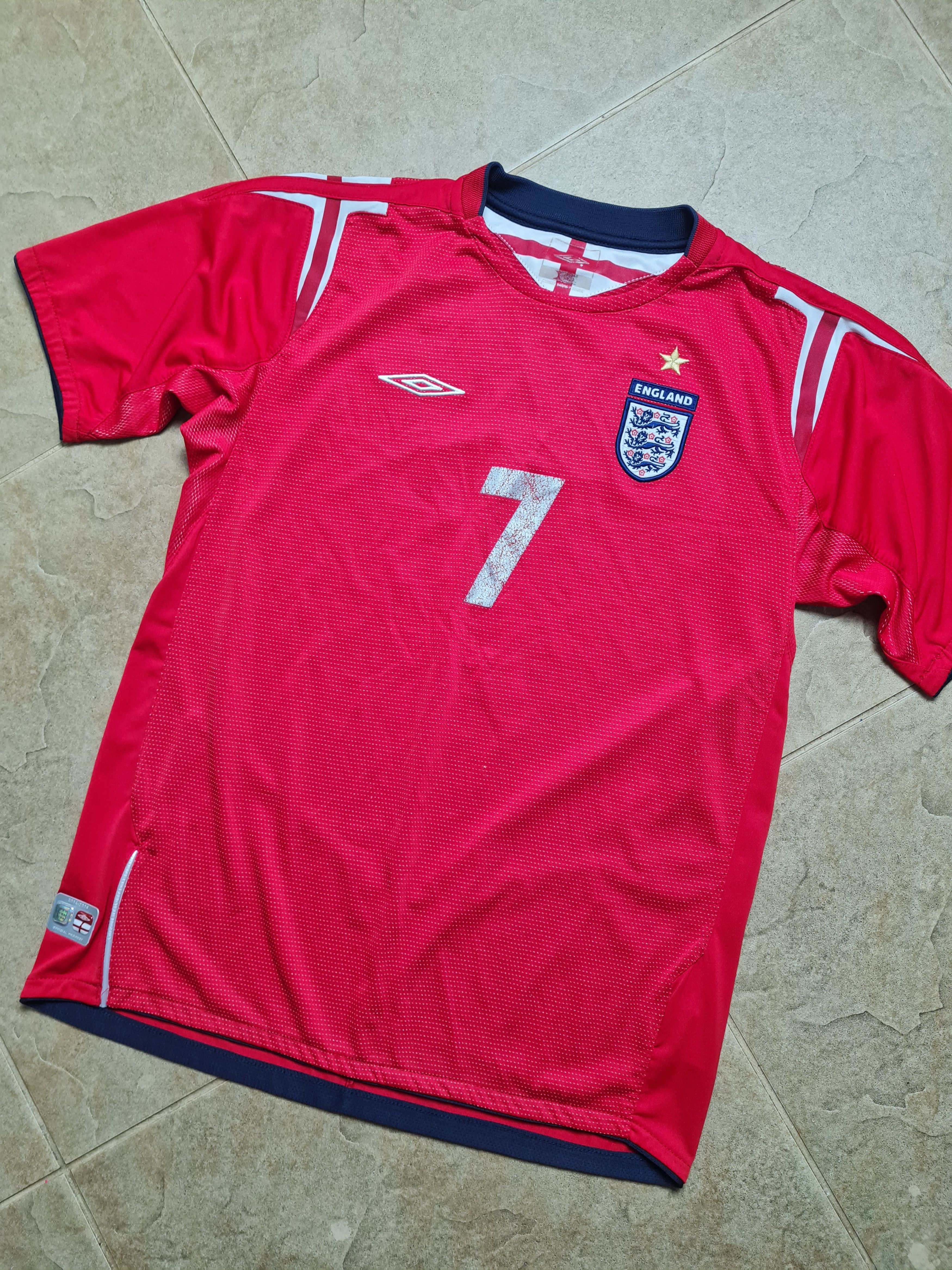 Umbro 2004/2006 England 7 Beckham Red Away Soccer Shirt Kit Umbro Size US S / EU 44-46 / 1 - 3 Thumbnail