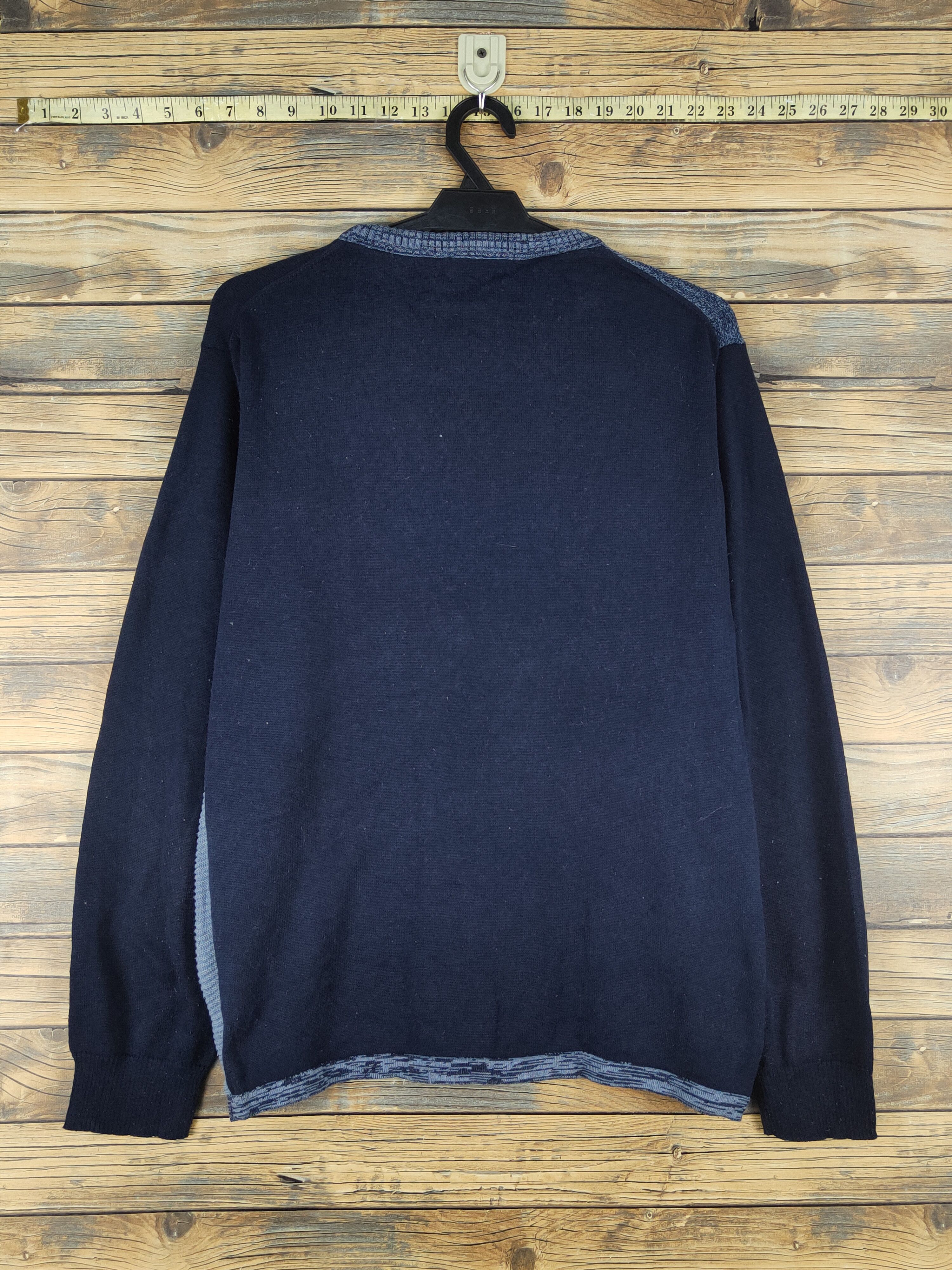 Homespun Knitwear Back Number patchwork Navy Knitwear Sweatshirts #W1351 Size US M / EU 48-50 / 2 - 7 Thumbnail