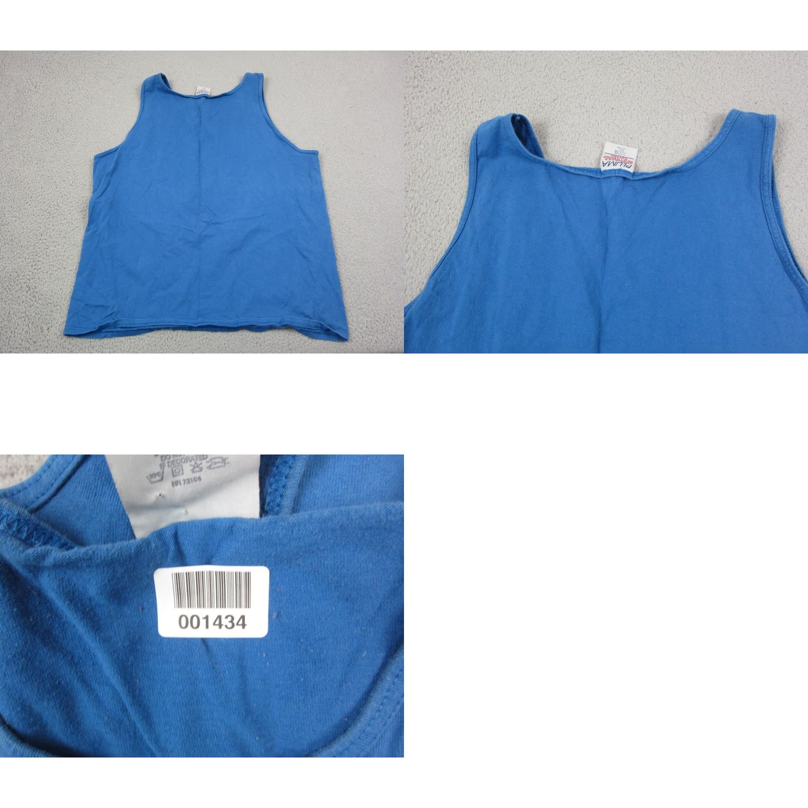 Vintage Pluma Tank Shirt Mens 2XL Blue Cotton Vintage USA 70s 90s Outdoor Sports Sleeveless Tank Vest Size US XXL / EU 58 / 5 - 8 Thumbnail