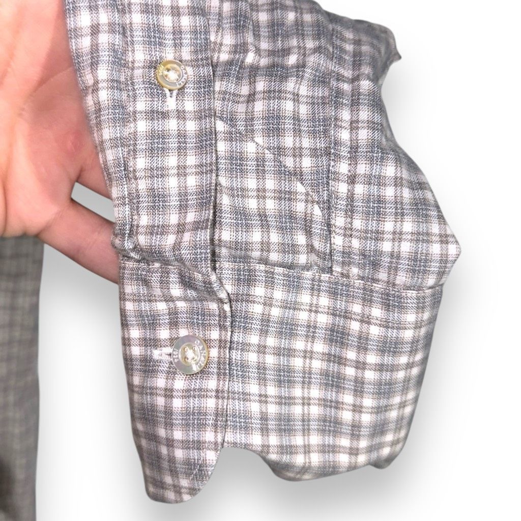 Canali Canali Gray Flannel Made in Italy Button Up Shirt Sz M Size US M / EU 48-50 / 2 - 5 Thumbnail