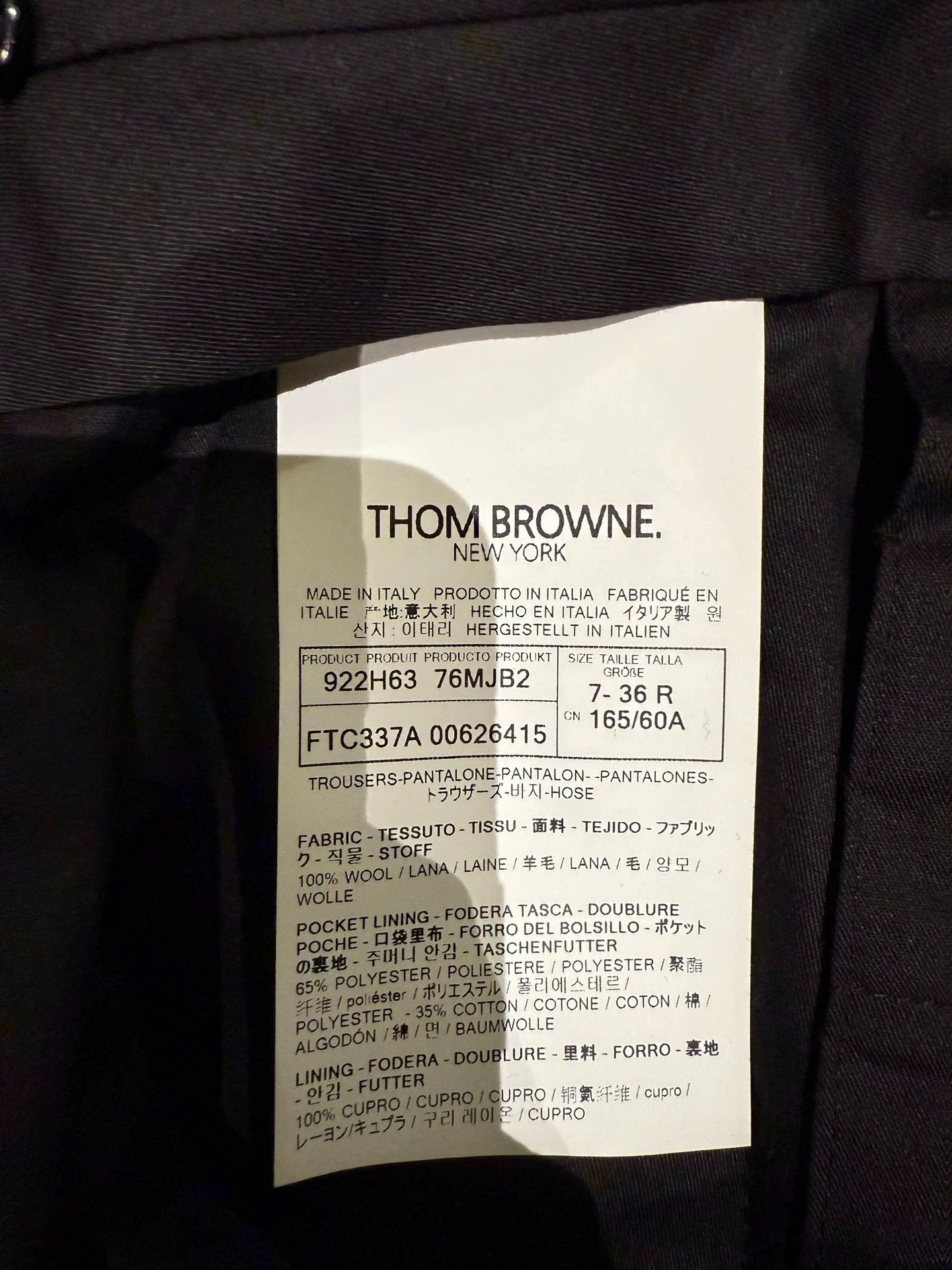 Thom Browne Thom Browne Women's Navy Gold Wool High-Waist Trousers Size 25" / US 0 / IT 36 - 4 Thumbnail