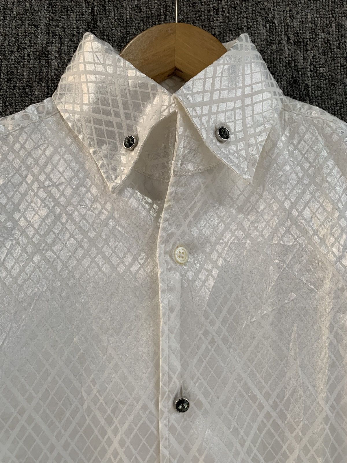 Tornado Mart Tornado Mark White Button Shirt Silk Silky Size M / US 6-8 / IT 42-44 - 6 Thumbnail