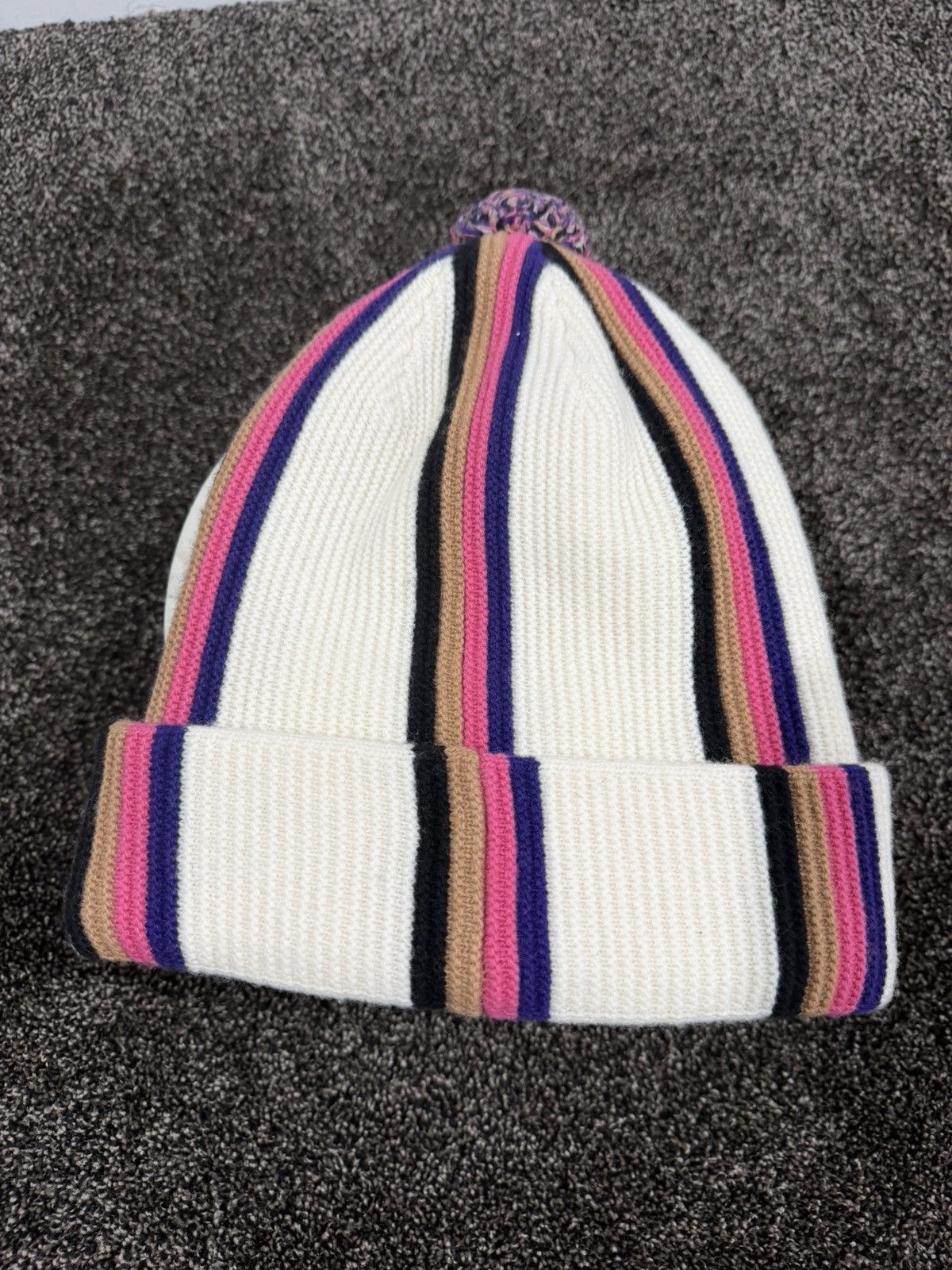 Dior Dior Striped Wool Knitted Beanie PomPom Hat Size ONE SIZE - 4 Thumbnail