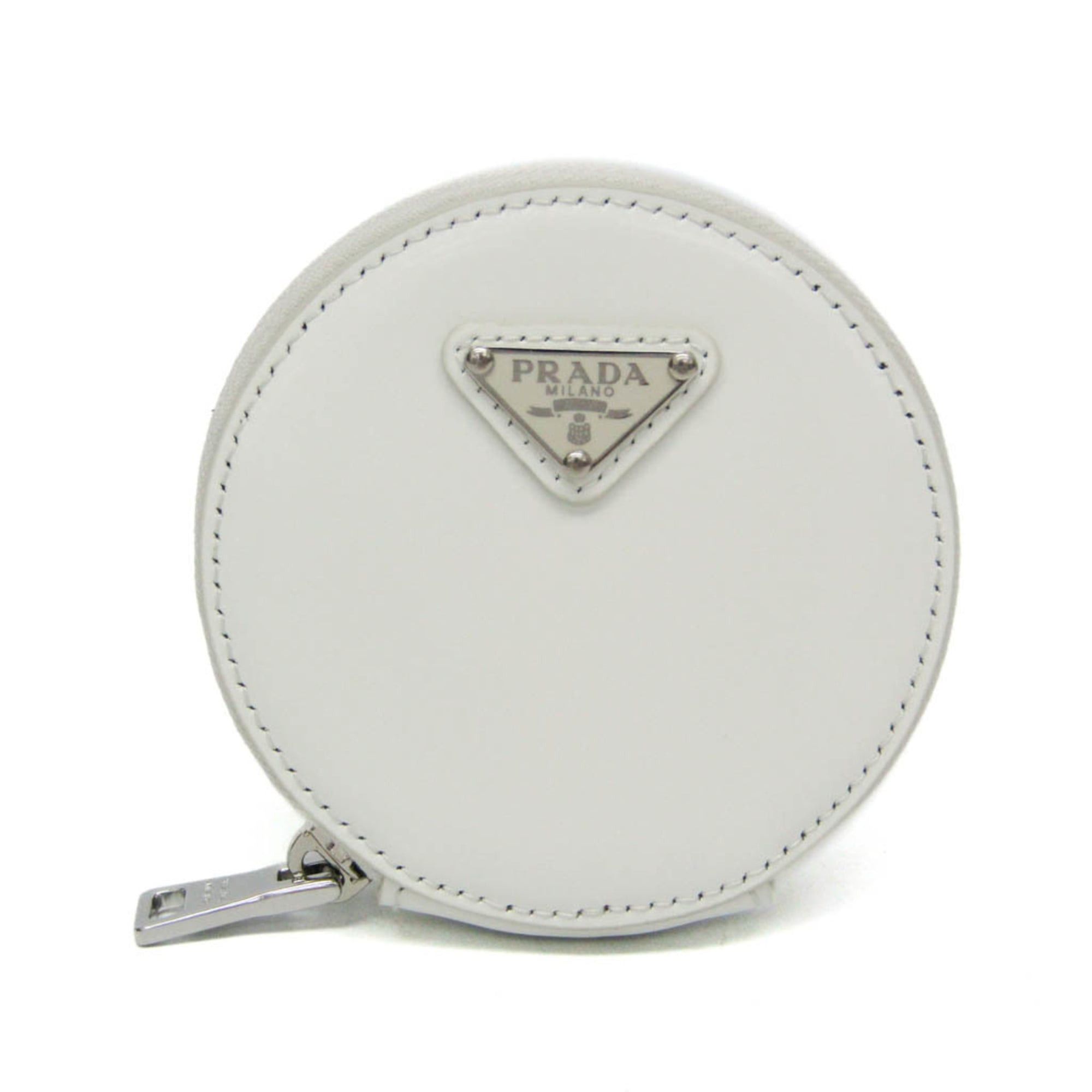 Prada Prada SPAZZOLATO 1TL431 Women,Men Enamel Leather Coin Purse/coin Case White Size ONE SIZE - 1 Thumbnail