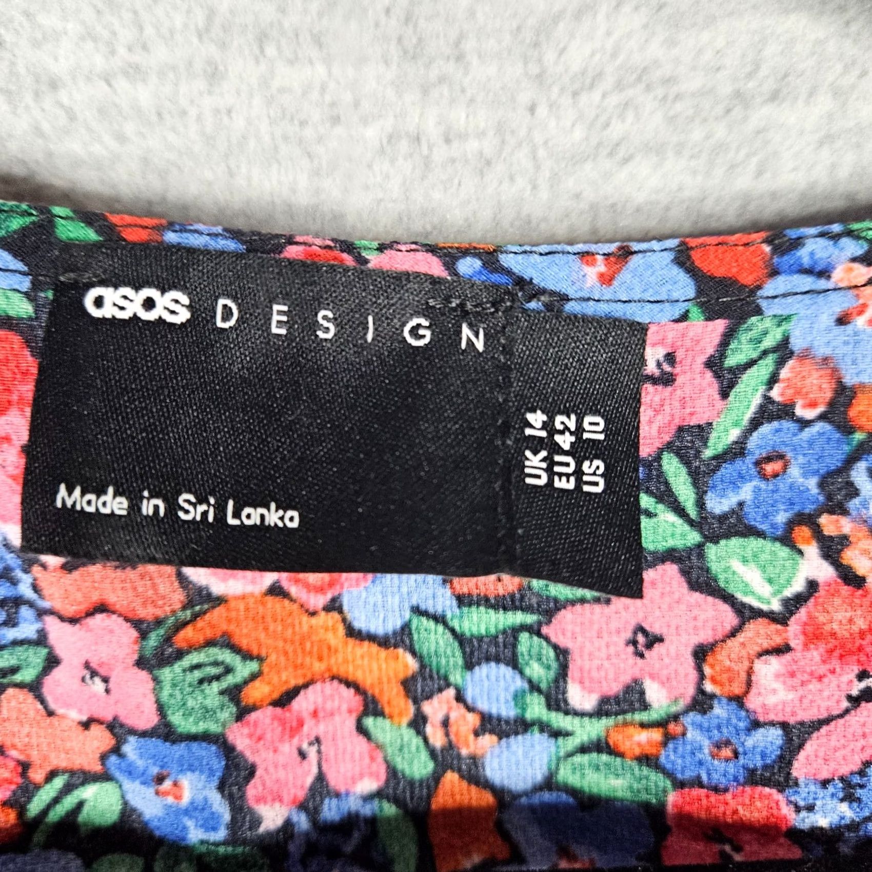 Asos ASOS Design Floral Print Wrap Long Sleeve Women's Mini Dress US 10 Multicolor Size L / US 10 / IT 46 - 5 Thumbnail