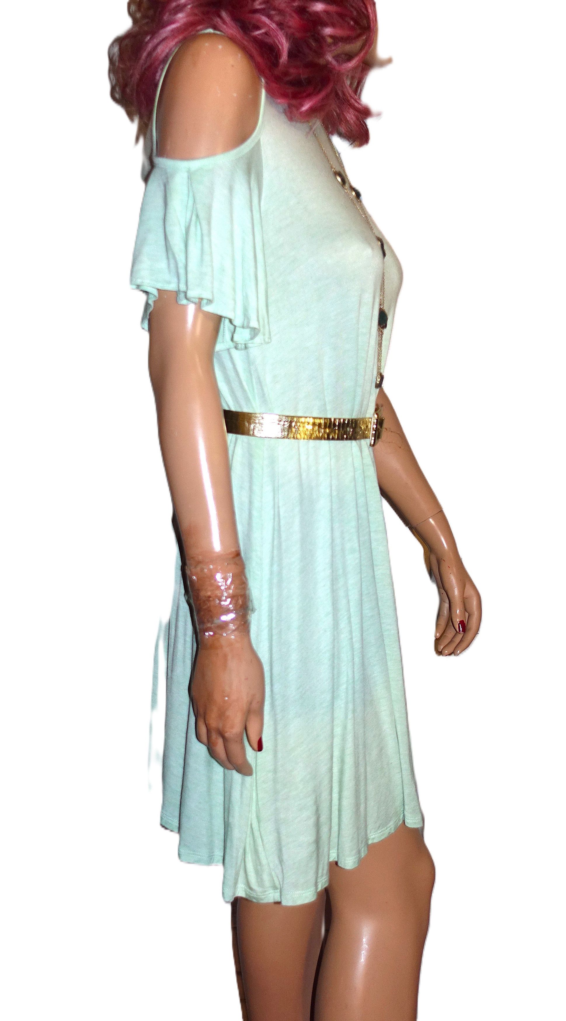 Other Hourglass Lilly Mint Green Cold Shoulder Dress XS Size XS / US 0-2 / IT 36-38 - 6 Thumbnail