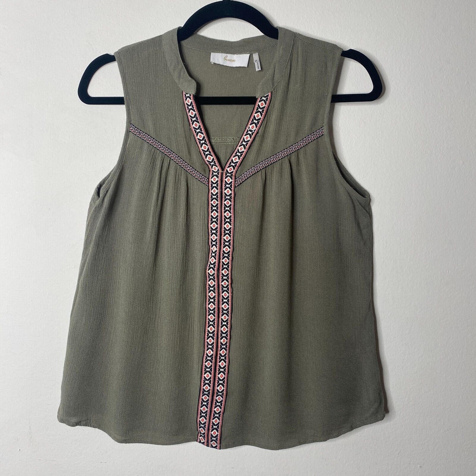 Other Braeve Olive Green Aztec Print Sleeveless Flowy Blouse S Size S / US 4 / IT 40 - 12 Thumbnail