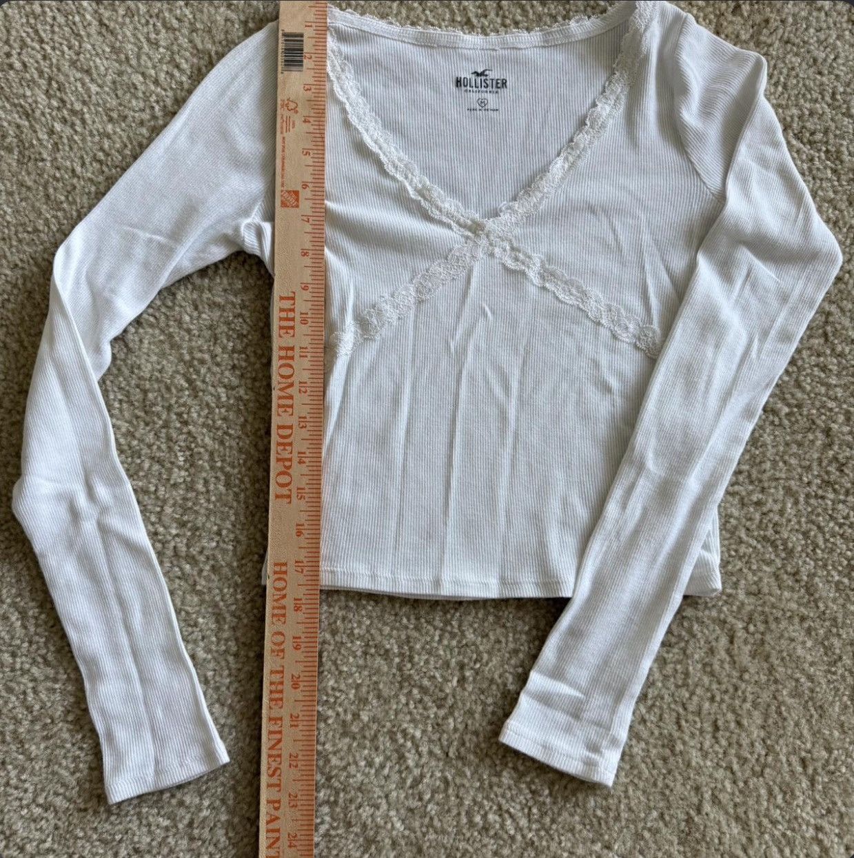 Hollister hollister white v-neck laced long sleeve top Size M / US 6-8 / IT 42-44 - 3 Thumbnail